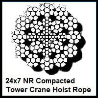 224x7 tower crane wre ropes